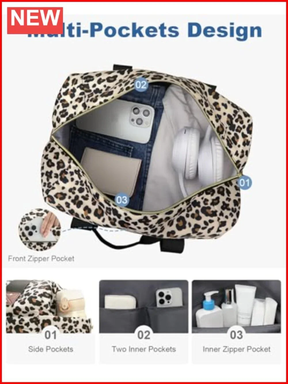 Waterproof Travel Duffle Bag Weekender Overnight Carry On Gym Tote